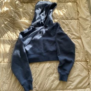 Blue Cropped Hoodie